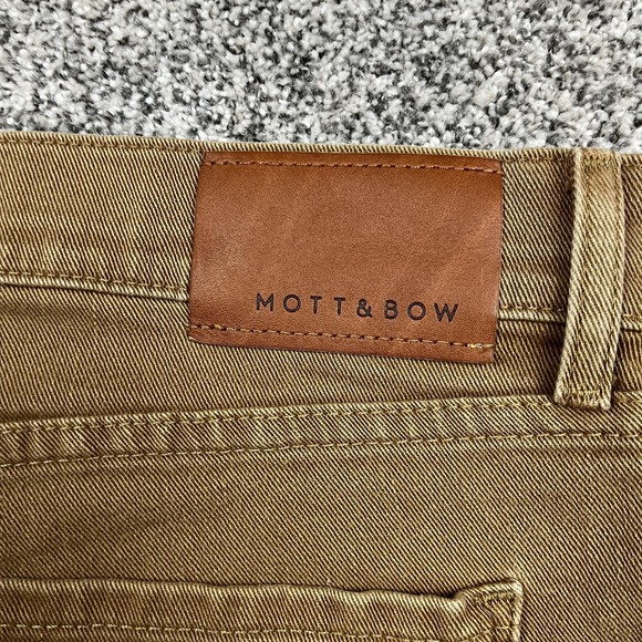 Mott & Bow Jeans Mens 34x29 Beige Straight Leg Stretch Denim Pants Casual Fit - Picture 10 of 11